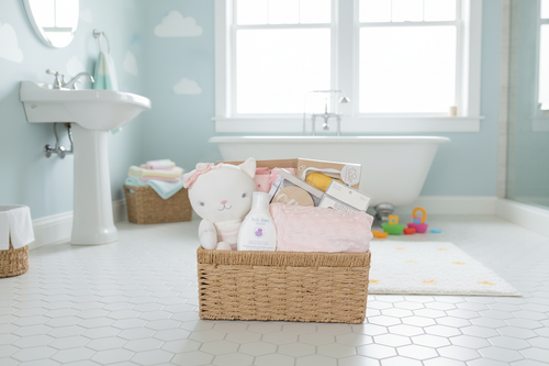 Baby Basket in Kids Bathroom