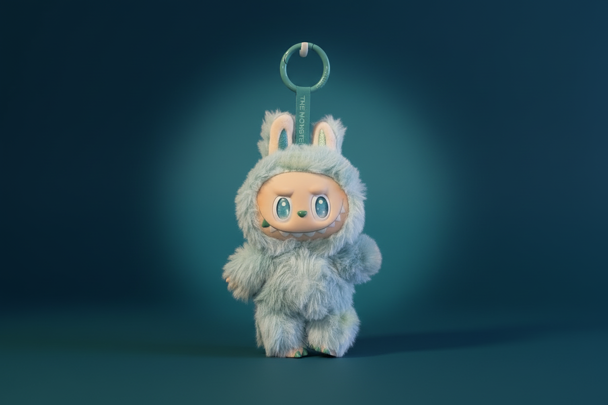 Serenity Keychain - Ocean Teal Background